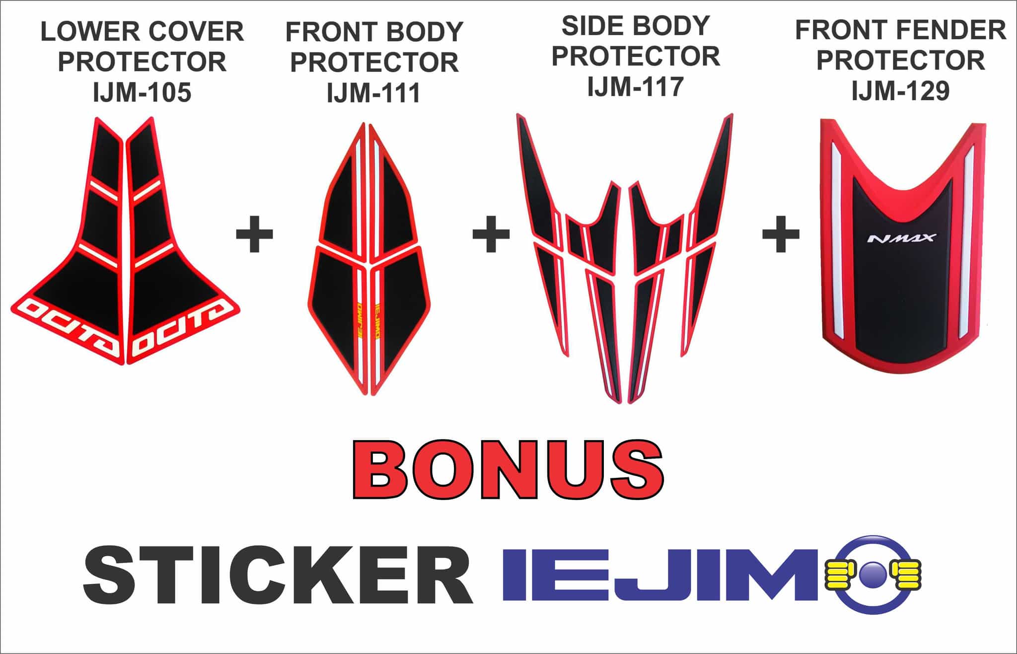 Jual AKSESORIS NMAX BODY PROTECTOR NMAX PAKET EKONOMIS 6