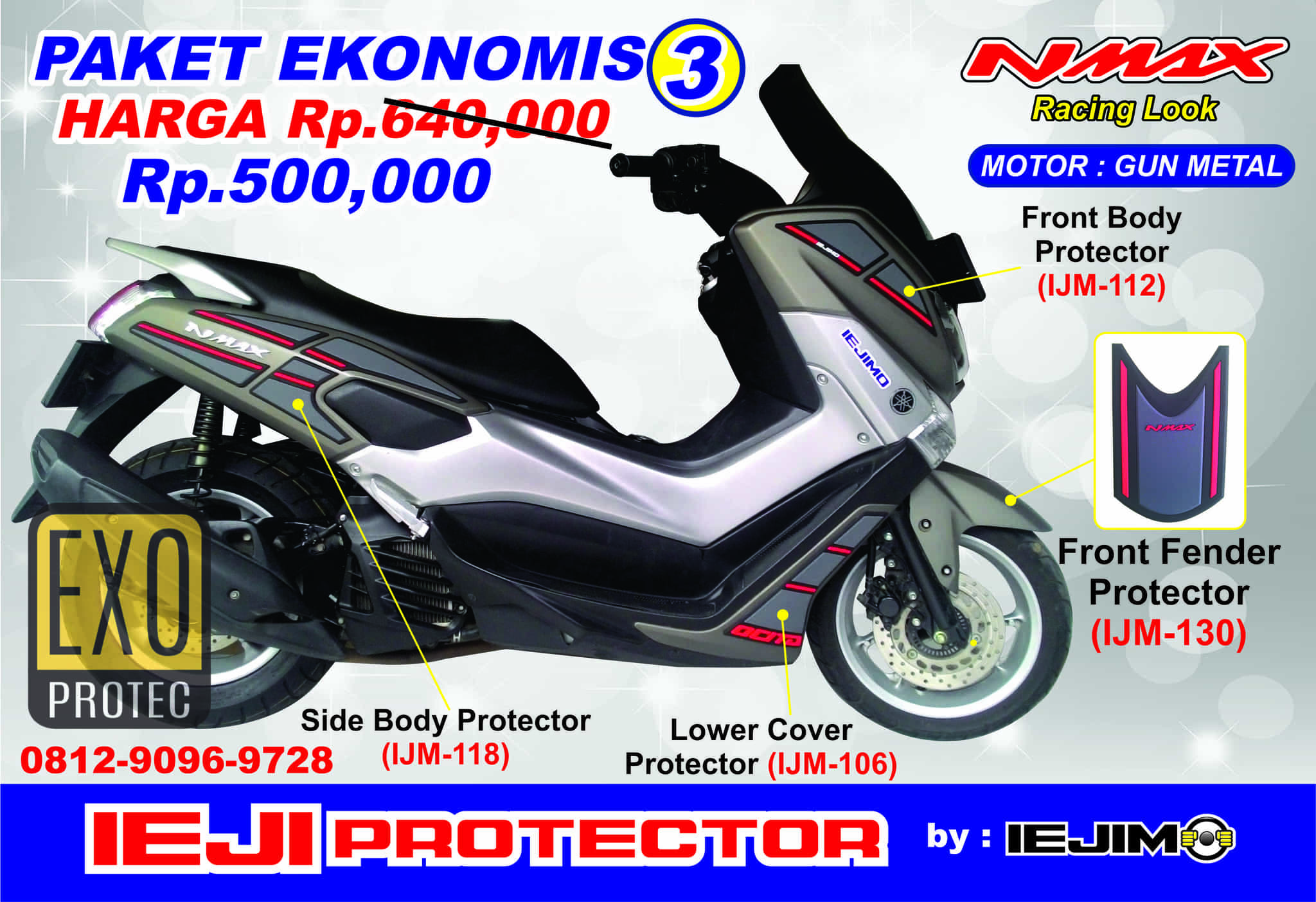 Jual AKSESORIS NMAX BODY PROTECTOR NMAX PAKET EKONOMIS 3