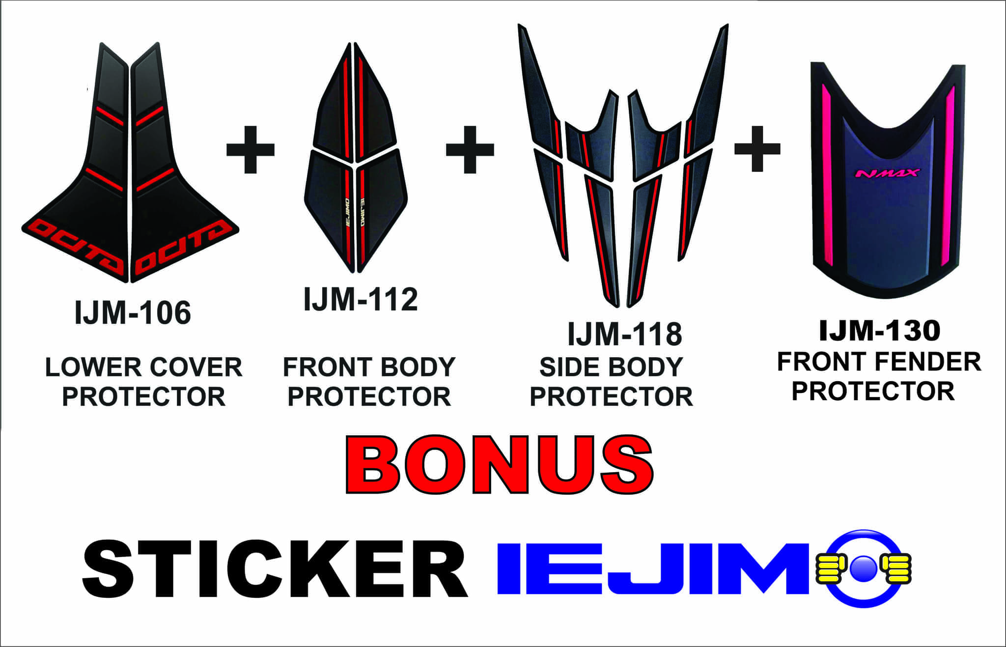 Jual AKSESORIS NMAX BODY PROTECTOR NMAX PAKET EKONOMIS 3