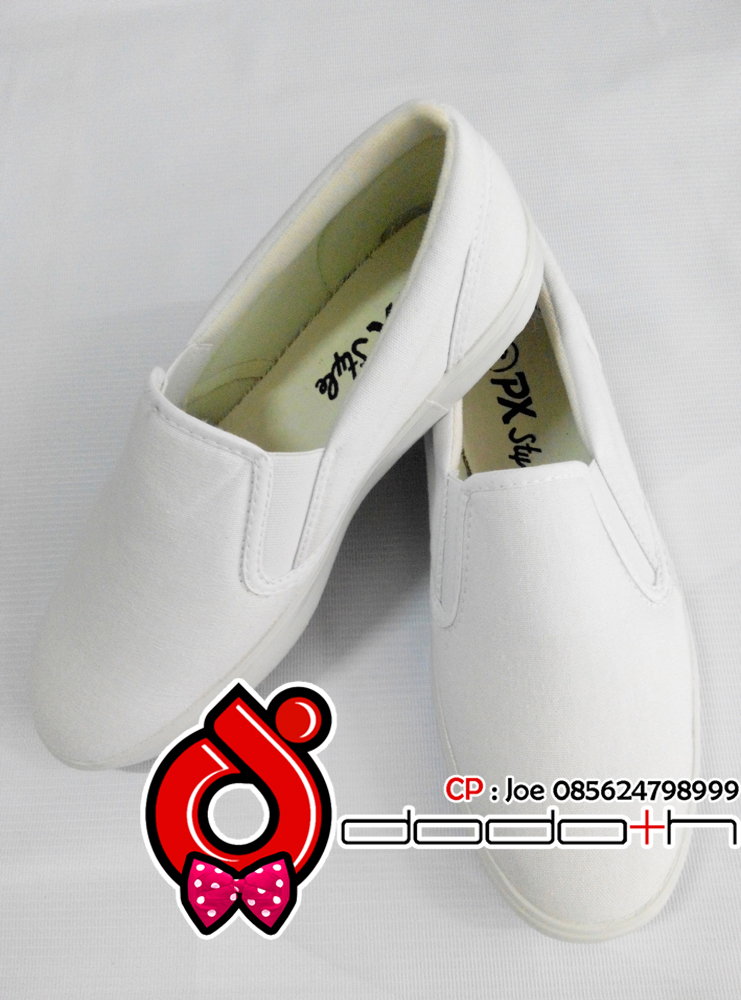 Jual Sepatu Slip On Kanvas Putih Polos PX Style Tipe 179 - Dodoth Bags Painting | Tokopedia