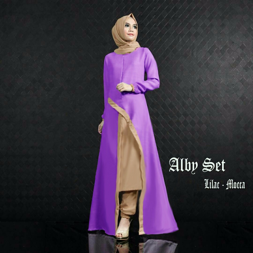 jual setelan muslimah atasan tunik celana alby set ratu gamis murah jual setelan muslimah atasan tunik celana alby set ratu gamis murah