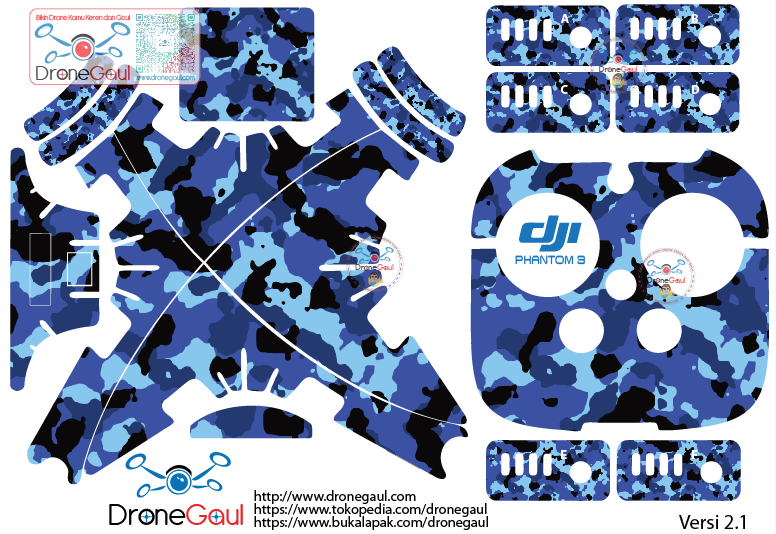 jual sticker drone dji phantom 3 pro adv 4k loreng biru jual sticker drone dji phantom 3 pro adv 4k loreng biru