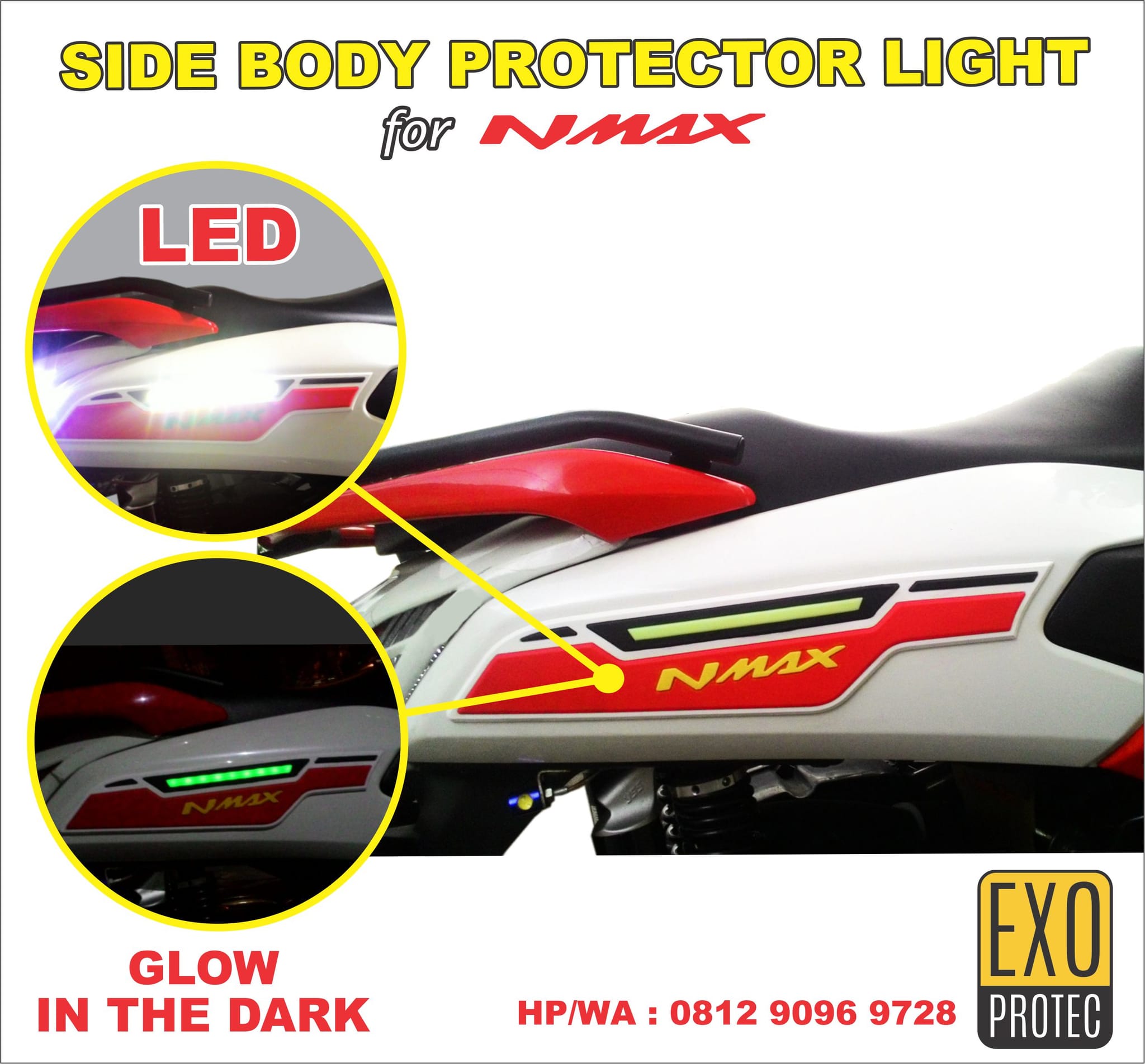 Jual AKSESORIS NMAX BODY PROTECTOR LIGHT STRIPING KARET NMAX