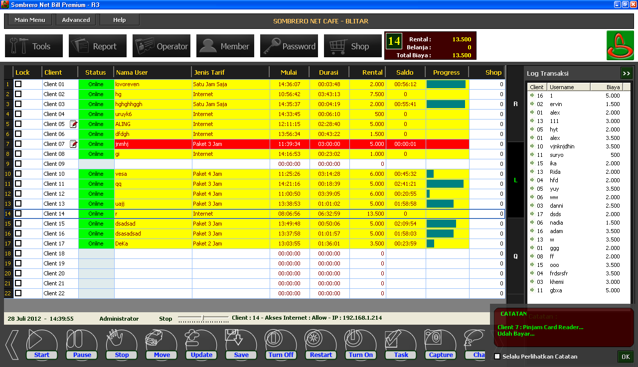 Download billing warnet gratis