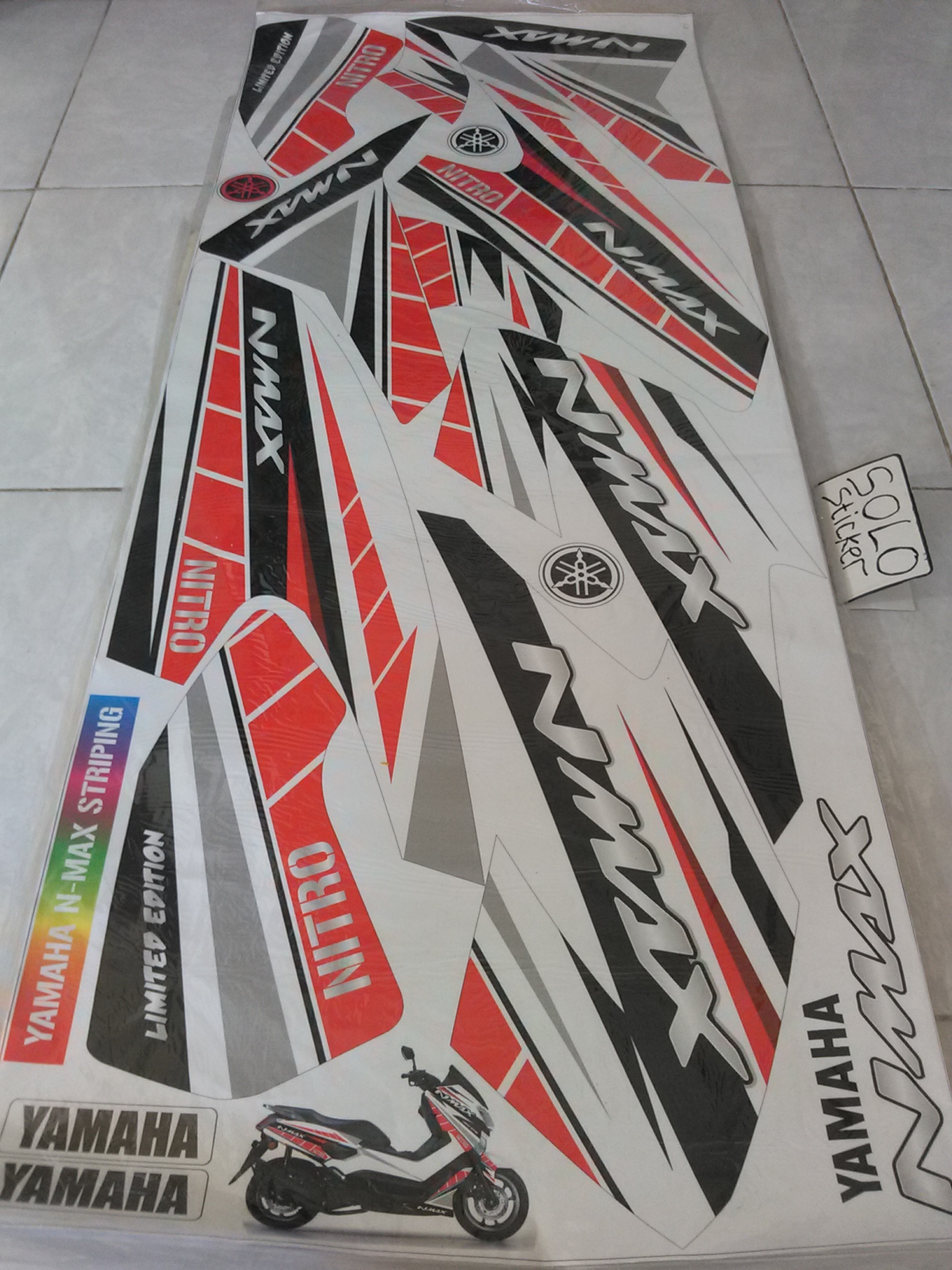 Jual Striping Sticker Lis Motor Yamaha N Max Grafis Merah Solo