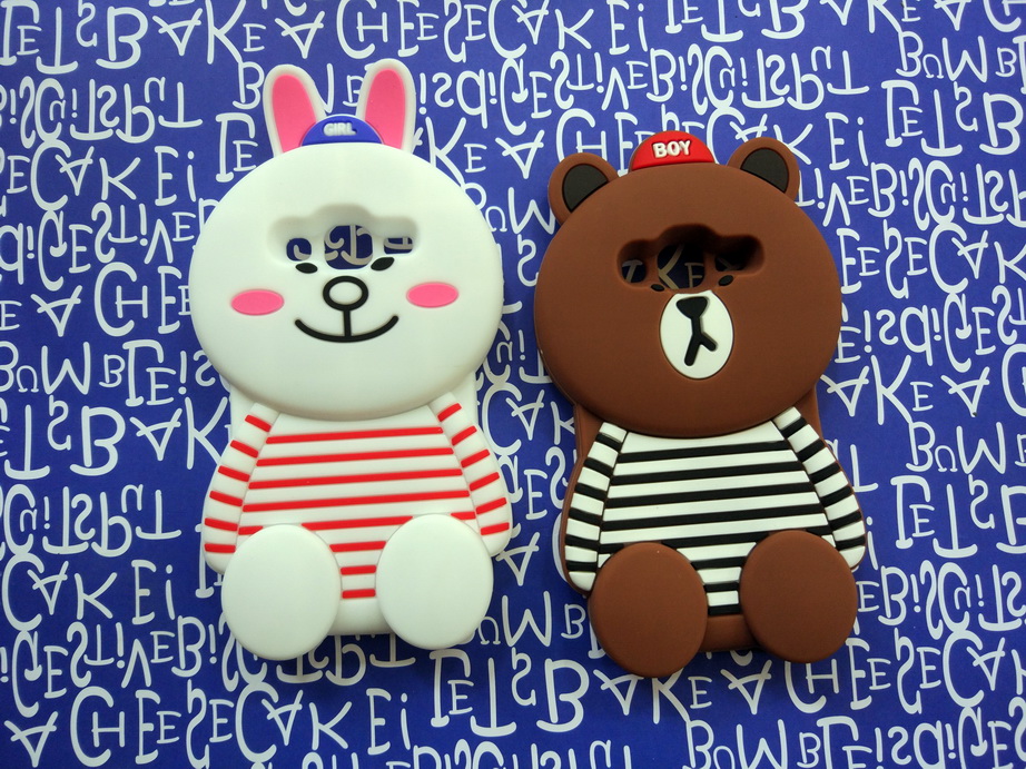 Samsung Galaxy J2 3D Cute Silicone Case Line Brown Cony Striped Cowboy