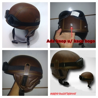 jual helm chips retro klasik kacamata brown solid ada knop u kaca bogo broco store new jual helm chips retro klasik kacamata brown solid ada knop u kaca bogo broco store new