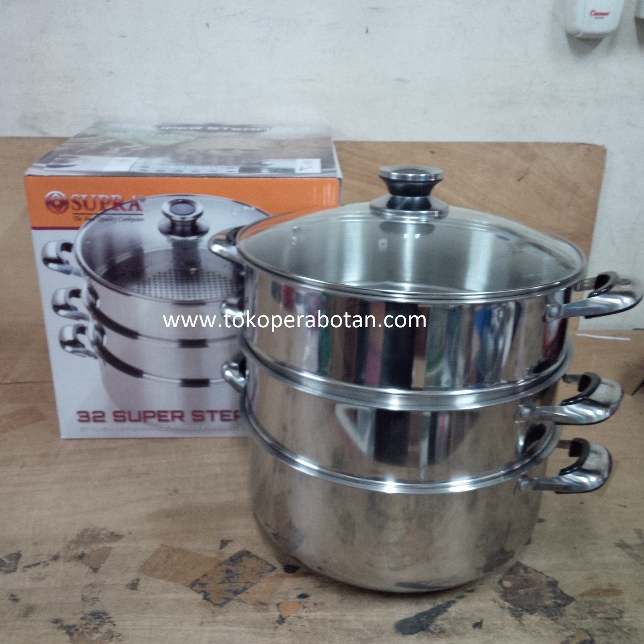 Jual Panci Steamer Kalakat Stainless Supra 3 Susun 32cm jual panci steamer kalakat stainless supra 3 susun 32cm