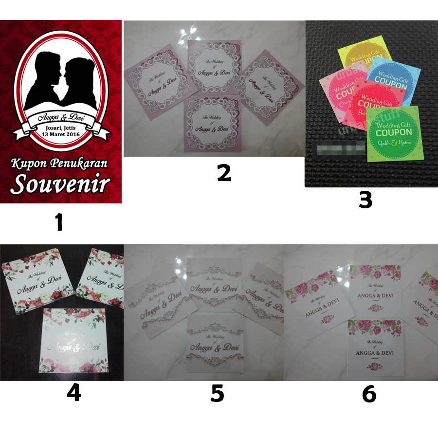 Jual Kupon Souvenir Pernikahan (Wedding Gift Coupon) Custom Nama ...
