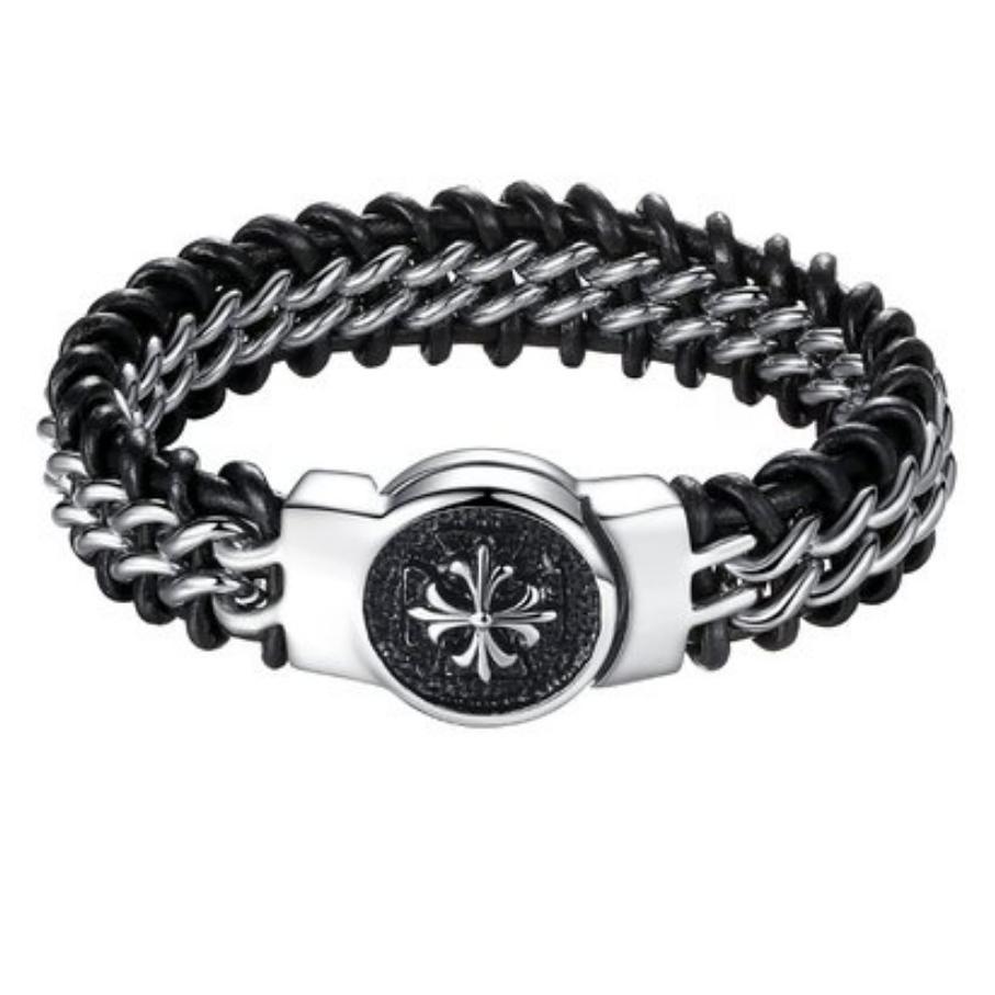 jual premium big leather kulit asli bracelet titanium jual premium big leather kulit asli bracelet titanium