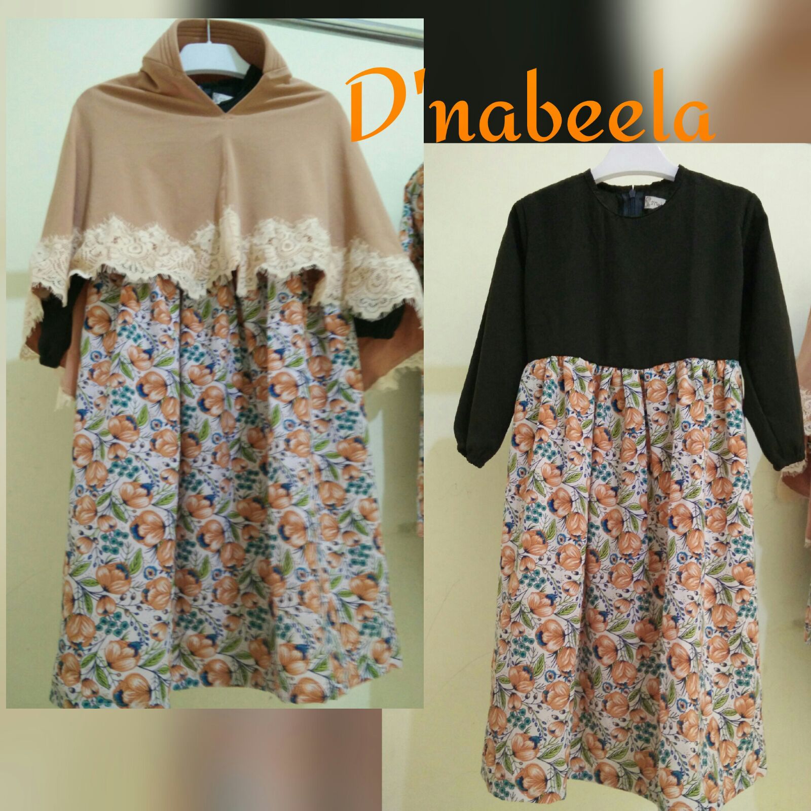 Jual Gamis Dan Khimar Anak Wolfis Motif Mixed Fullset Murah Adem