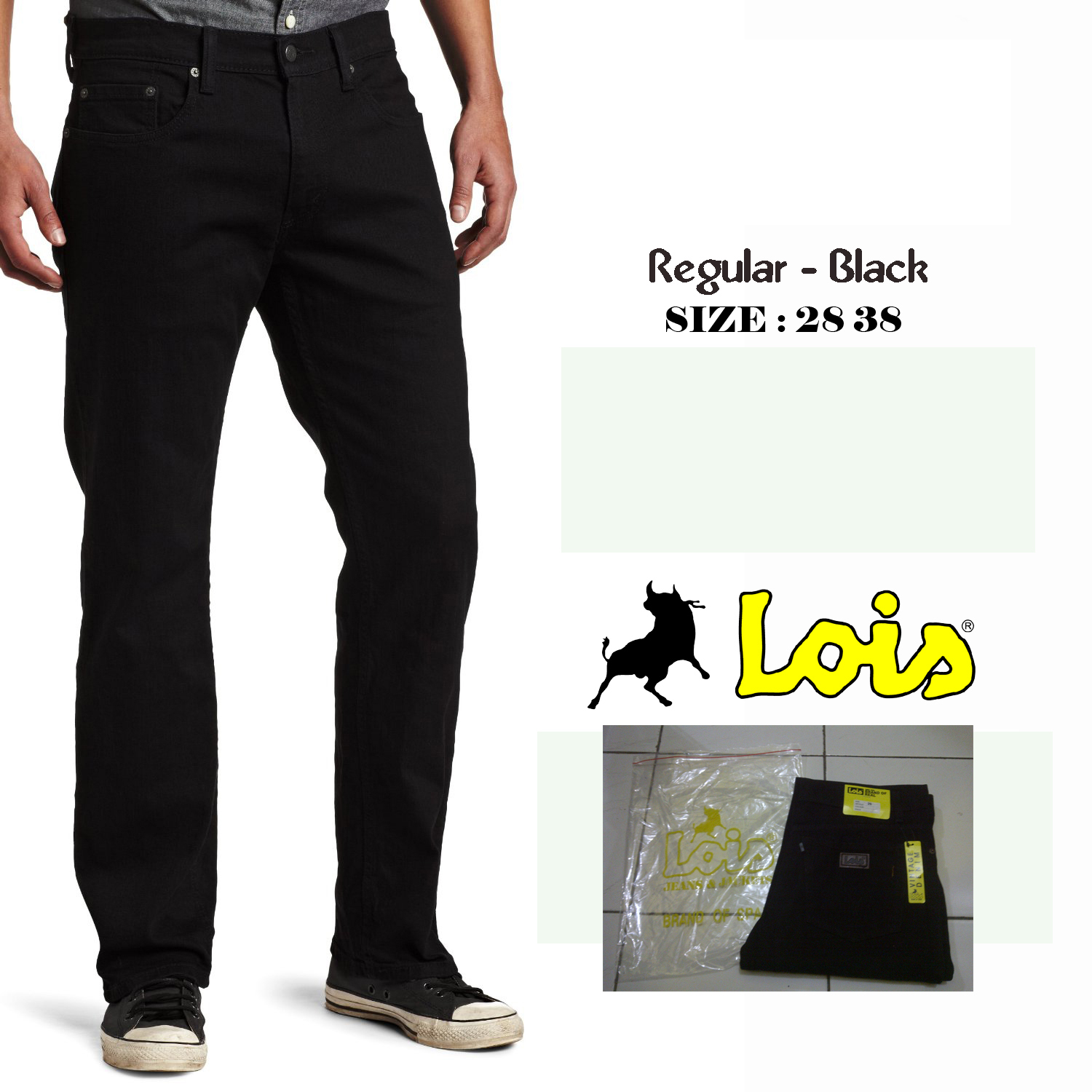 Jual Celana Jeans Pria Lois Model Standar Regular Hitam Citrus Jual Celana Jeans Pria Lois Model Standar Regular Hitam Citrus Piper