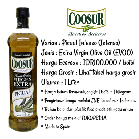 jual coosur olive evoo intenso 1 liter jual coosur olive evoo intenso 1 liter
