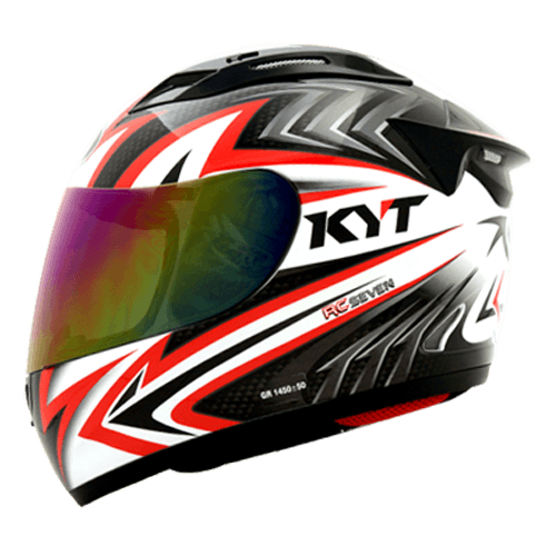 Jual Helm KYT RC Seven RC7 7 Full Face Motif Fullface Black White .