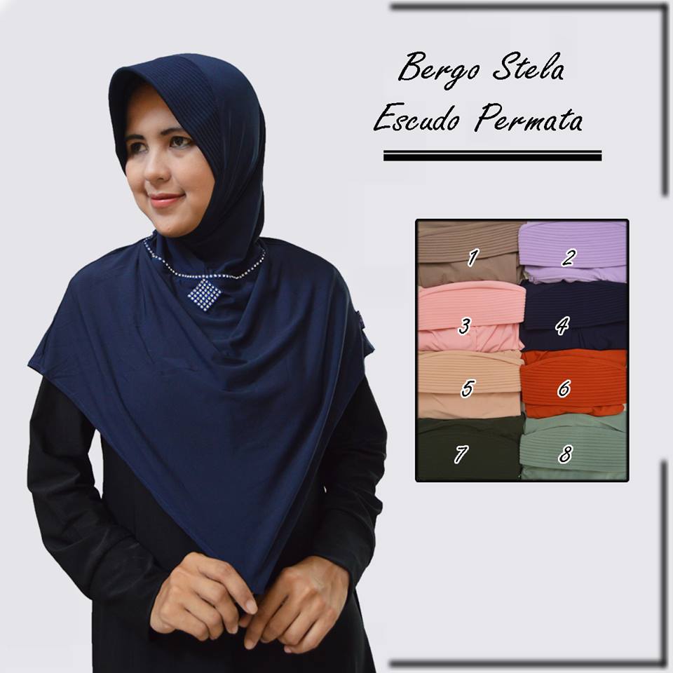 jual jilbab bergo escudo permata rempel bahan stela jual jilbab bergo escudo permata rempel bahan stela