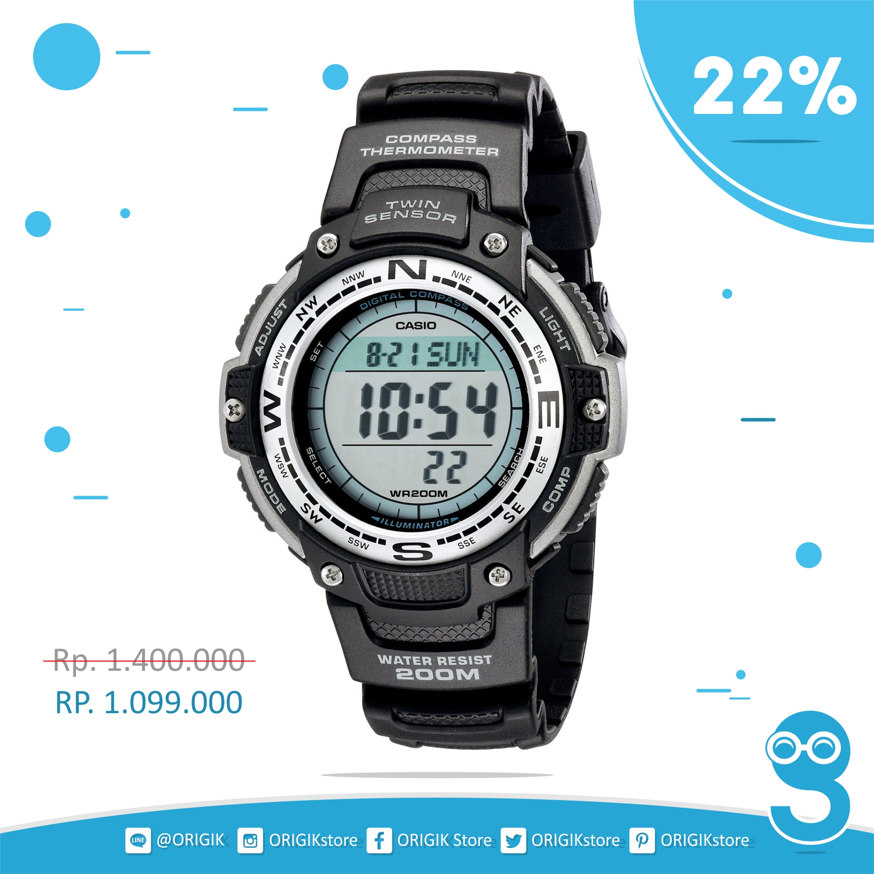 jual jam tangan casio s sgw 100 1v digital compass jual jam tangan casio s sgw 100 1v digital compass