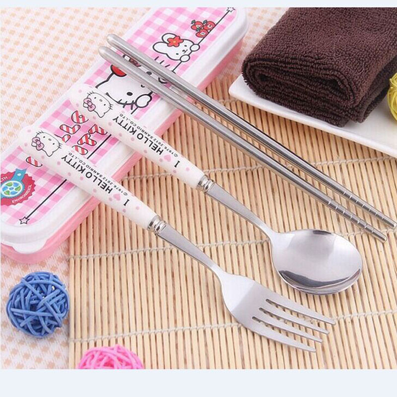 jual set alat makan hello 1 set sendok garpu jual set alat makan hello 1 set sendok garpu
