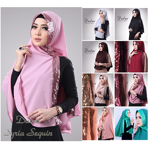 Hijab / Jilbab Instan Khimar Dubai Sequin Diamond