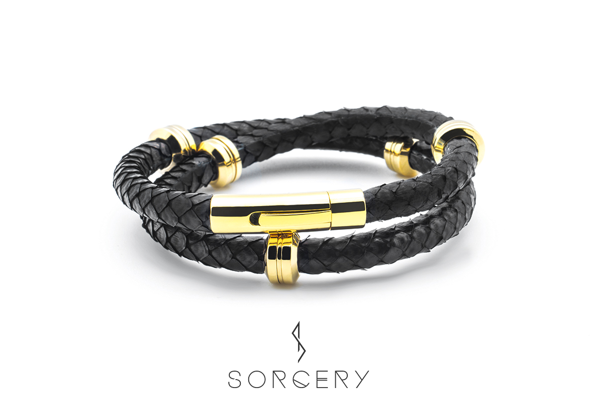 jual sorcery genuine leather bracelet 18k realgold gelang jual sorcery genuine leather bracelet 18k realgold gelang
