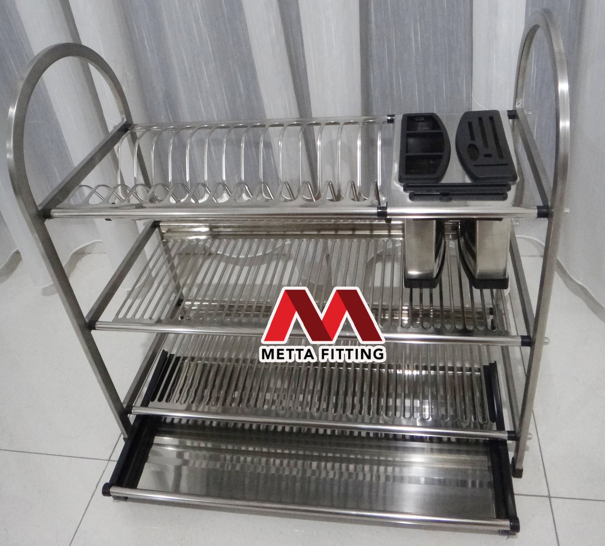 Jual RAK PIRING KOMBINASI 3 SUSUN KNOCKERS STAINLESS STEEL WDJ 750