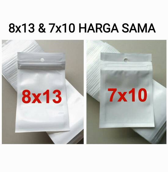 Jual plastik aksesoris ziplock 7 x 10 plastik klip putih 