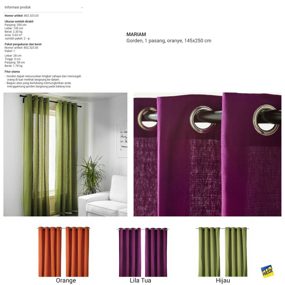 jual ikea mariam gorden 1 pasang hijau 145x250 cm ikea freak jual ikea mariam gorden 1 pasang hijau 145x250 cm ikea freak