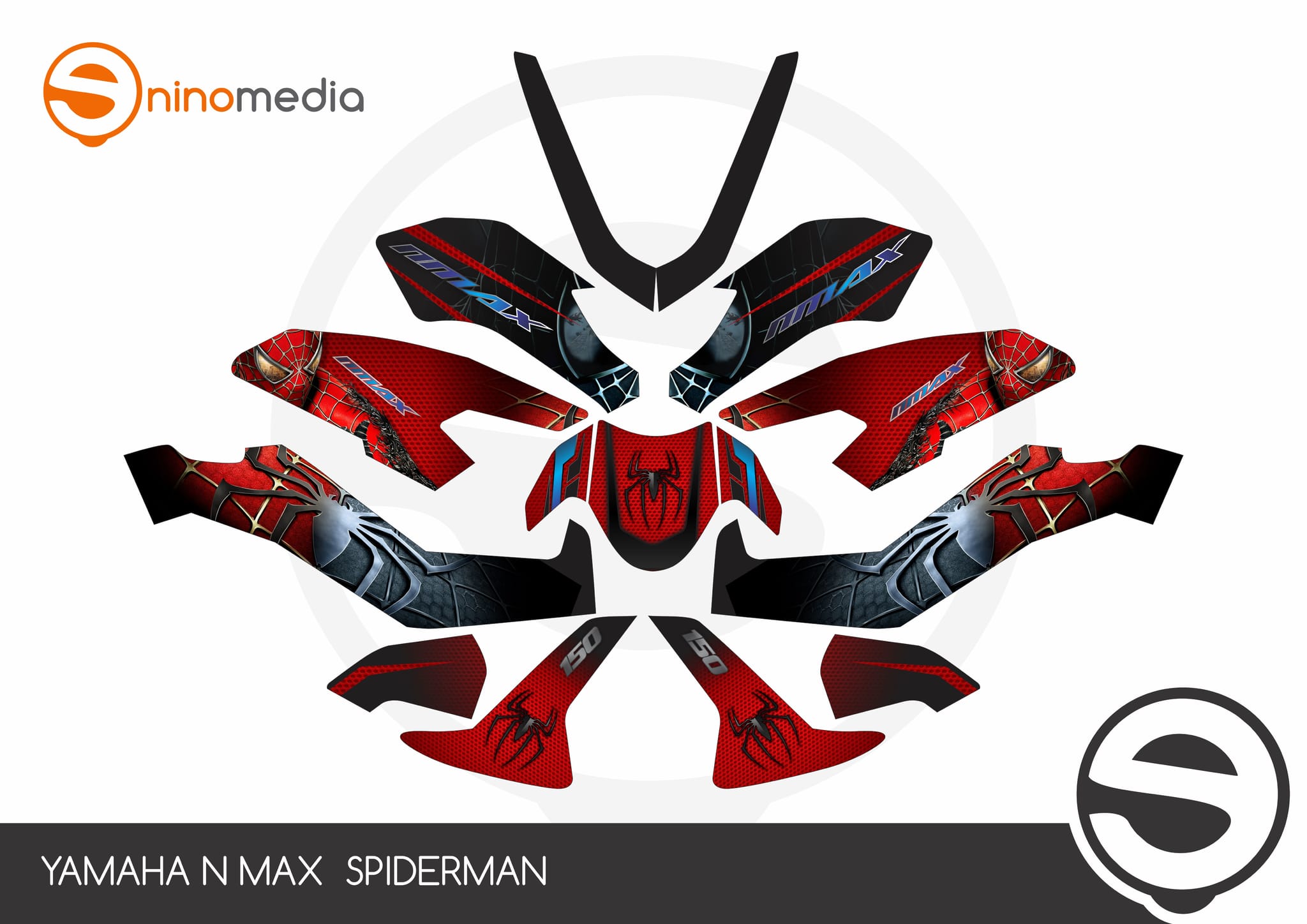 Jual Yamaha N Max Spiderman Decal Full Nino Media Tokopedia