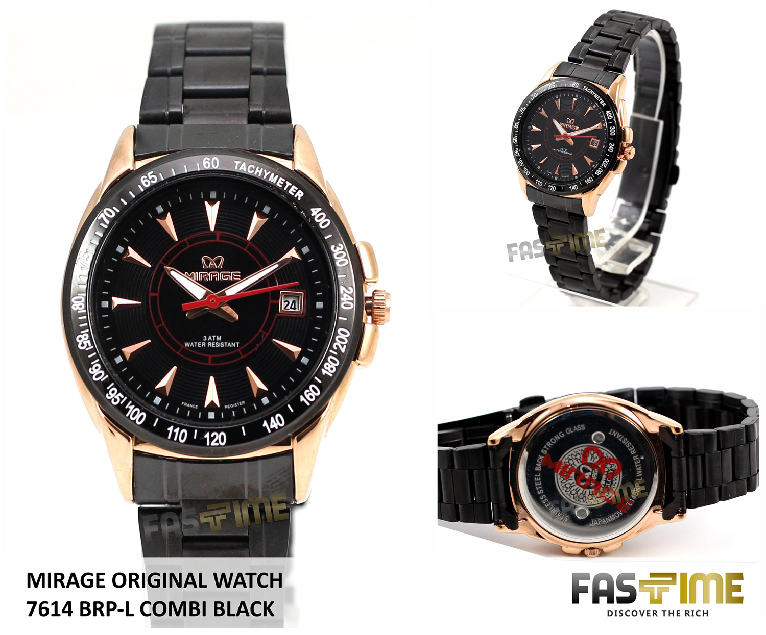 Jam Tangan Pria Original Mirage Mr9705 Strap Rantai Terbaru Daftar Couple Stainless Steel Mrg 668 White