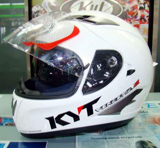 Jual Helm KYT Vendeta 2 Double Visor Putih Polos Vendetta 