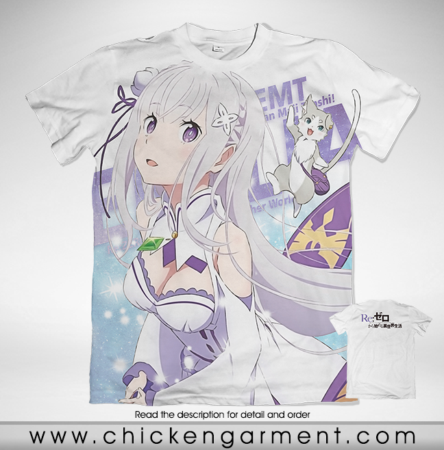 jual kaos anime emilia re zero kara hajimeru isekai seikatsu graphic chicken garment jual kaos anime emilia re zero kara hajimeru isekai seikatsu graphic chicken garment