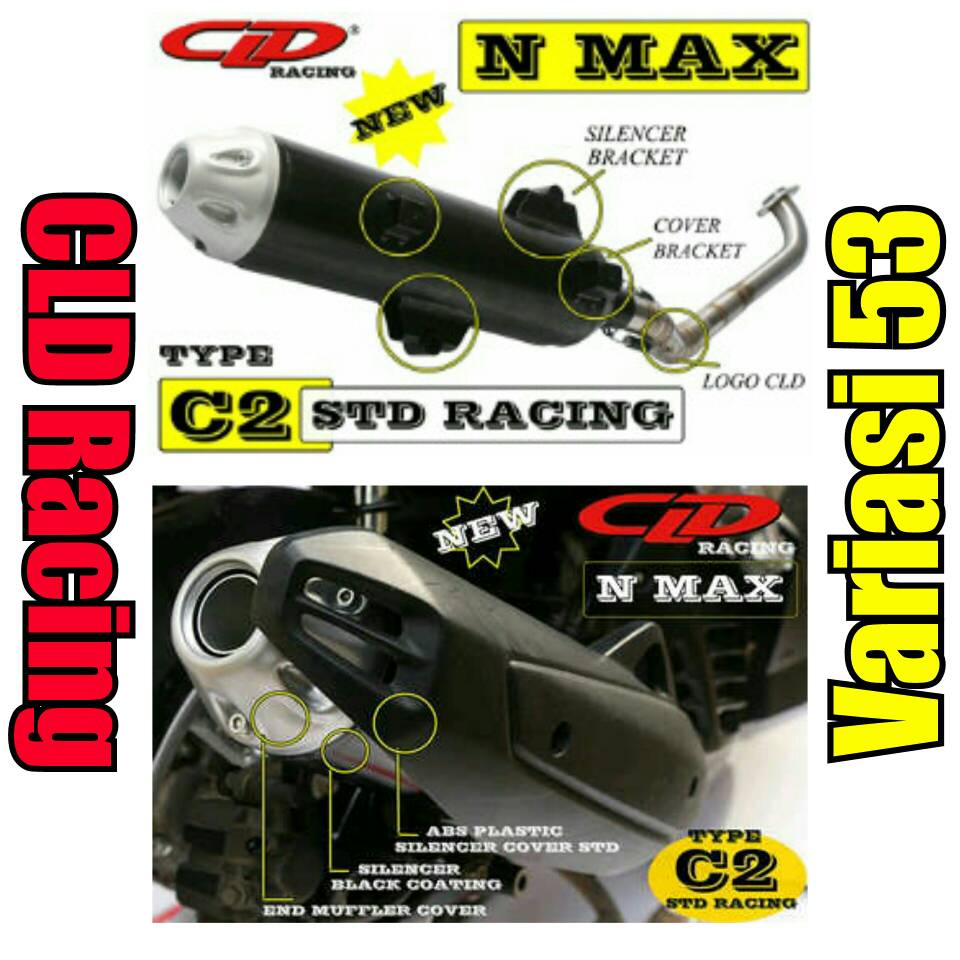 Jual Knalpot CLD Standar Racing Yamaha Nmax Tipe C2 Variasi 53