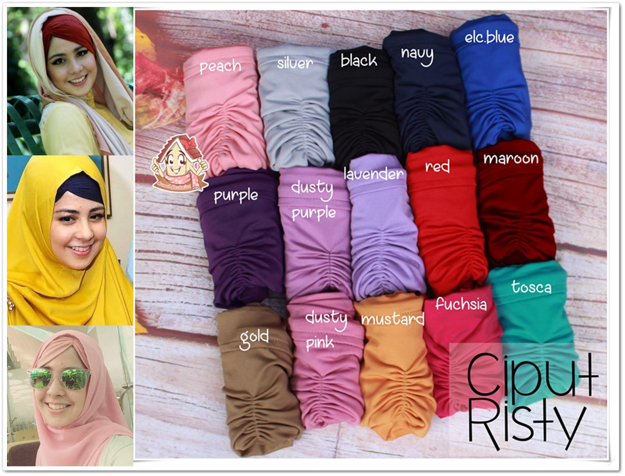 ciput - inner arab - bandana hijab - CIPUT ARAB RISTY - kerut - poni