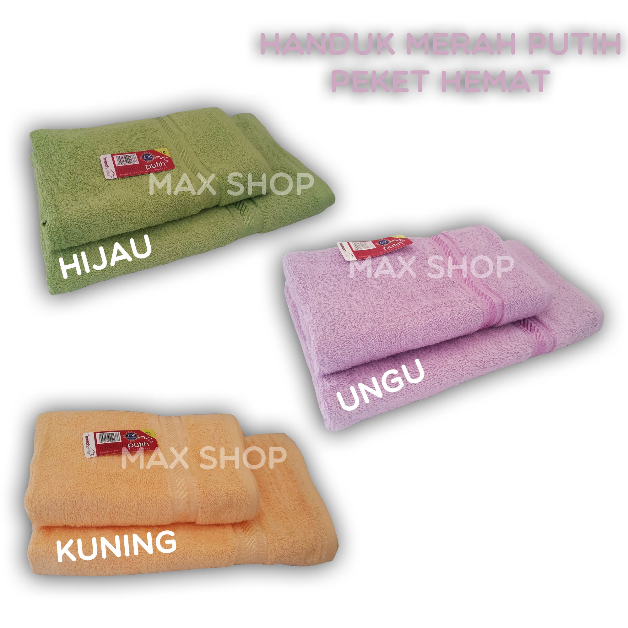 Handuk Merah Putih Paket jual paket handuk merah putih 70x140 dan 50x100 cm Handuk Merah Putih Paket jual paket handuk merah putih 70x140 dan 50x100 cm