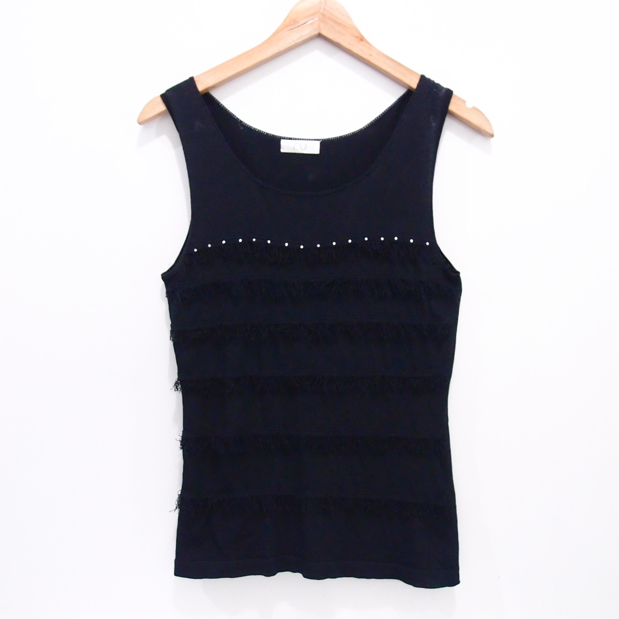jual aq260 atasan wanita knit black stretch rajut jual aq260 atasan wanita knit black stretch rajut