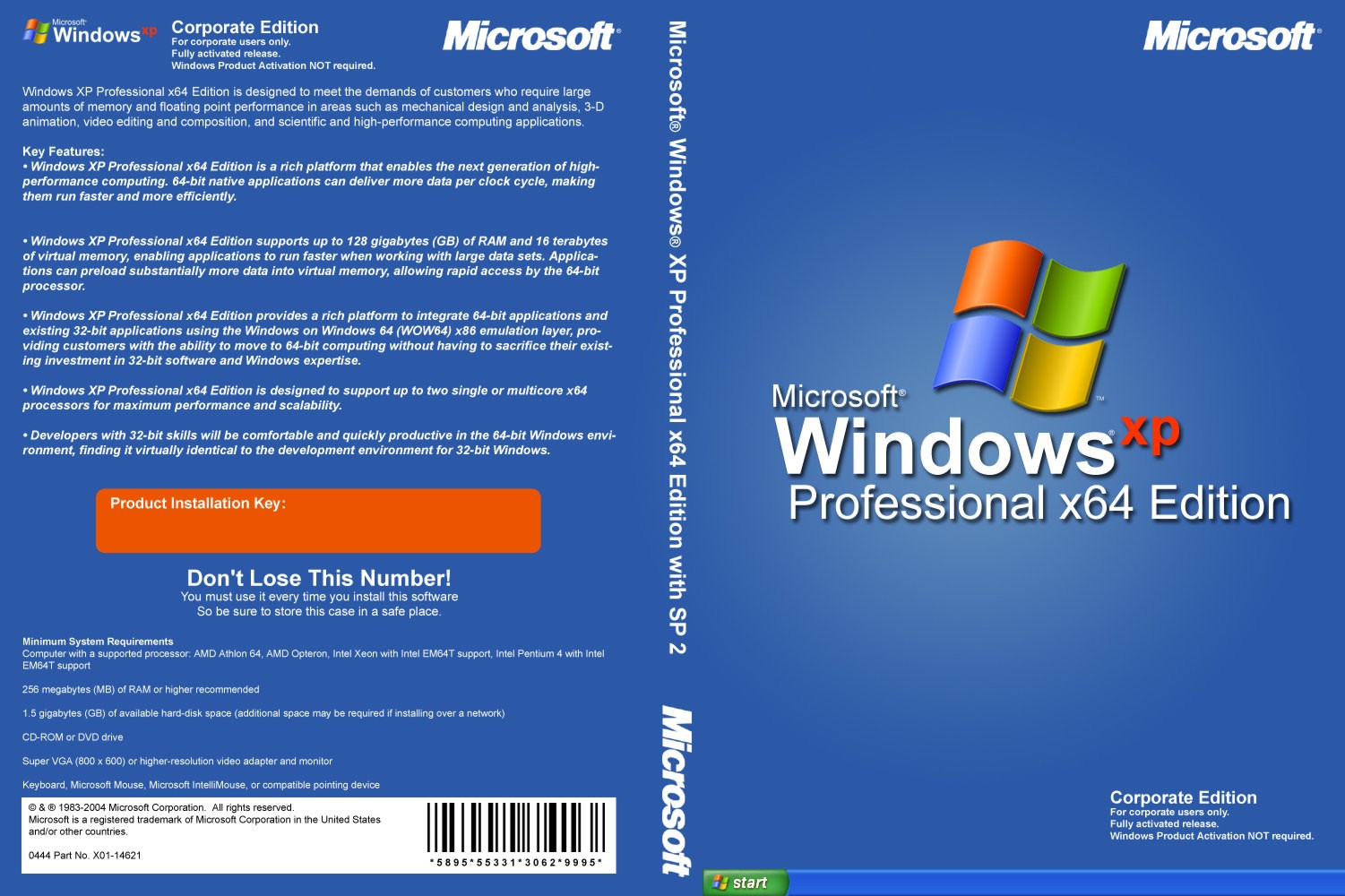 Windows XP professional x64 Edition диск