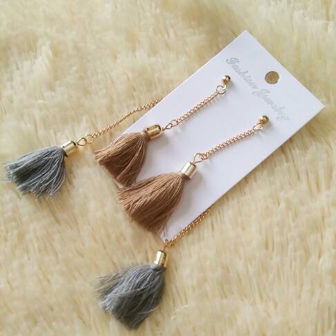jual anting tassel brown zoebazaar jual anting tassel brown zoebazaar