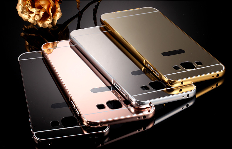 Jual Metal Bumper Slide Mirror Hard Case Cover Casing Samsung Galaxy J3 - Grace Acc |