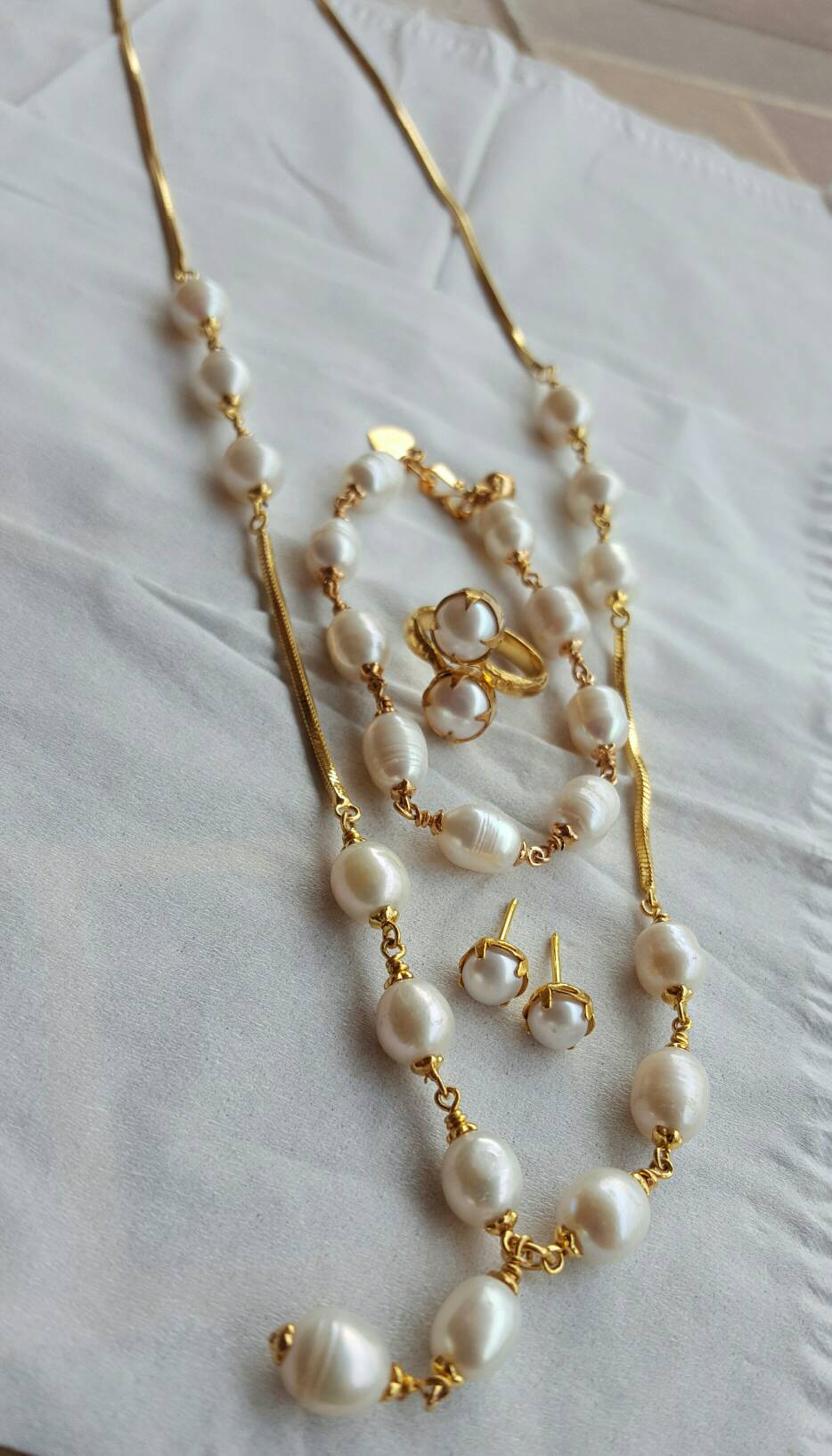 Jual Set Perhiasan Mutiara Air Tawar Ikat Lapis Emas 24k jual set perhiasan mutiara air tawar ikat lapis emas 24k
