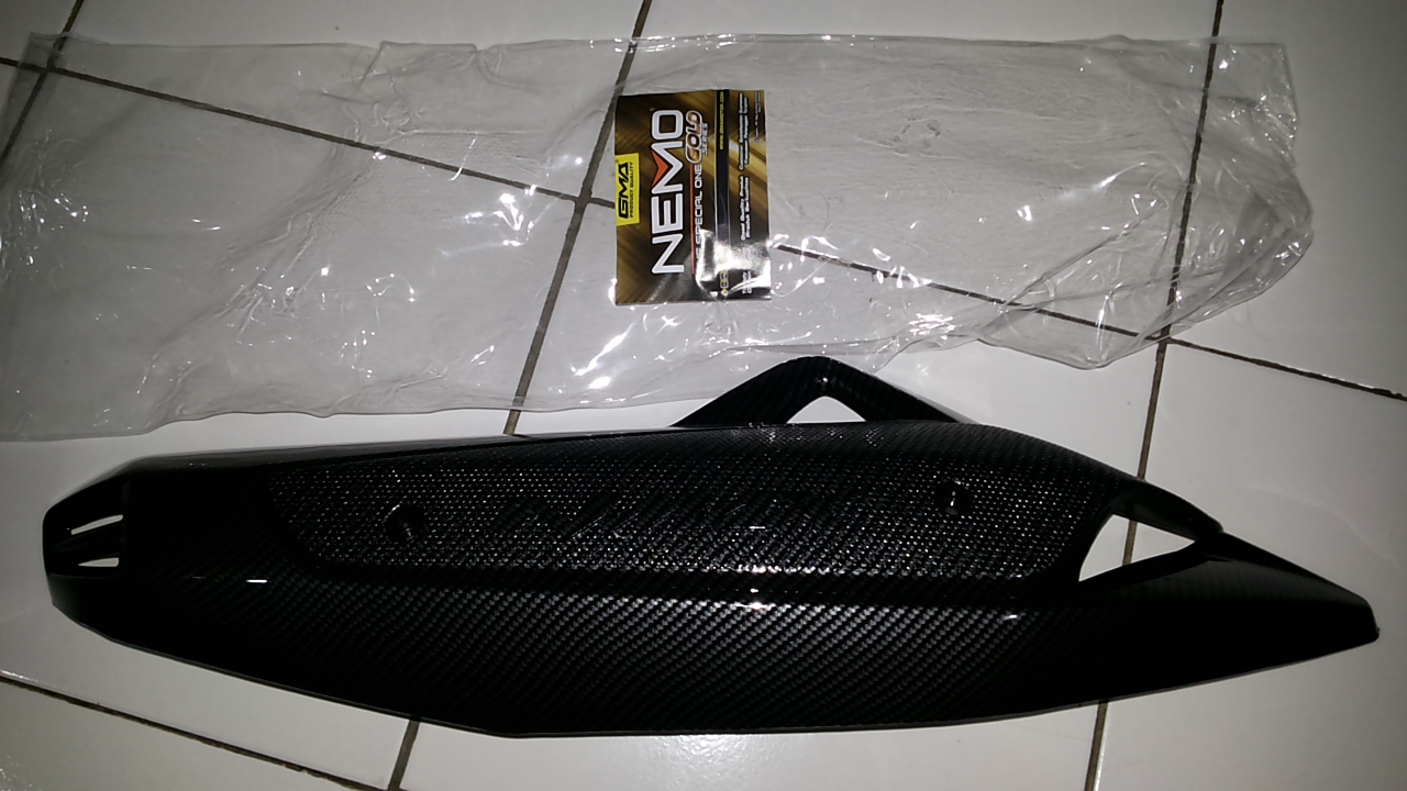 Jual Cover Knalpot NMax Motif Carbon NEMO Yamaha Nmax Bahan Abs