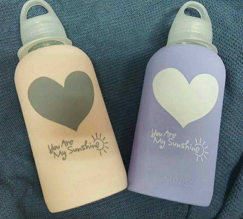 jual glass bottle with rubber miniso 500ml botol kaca jual glass bottle with rubber miniso 500ml botol kaca
