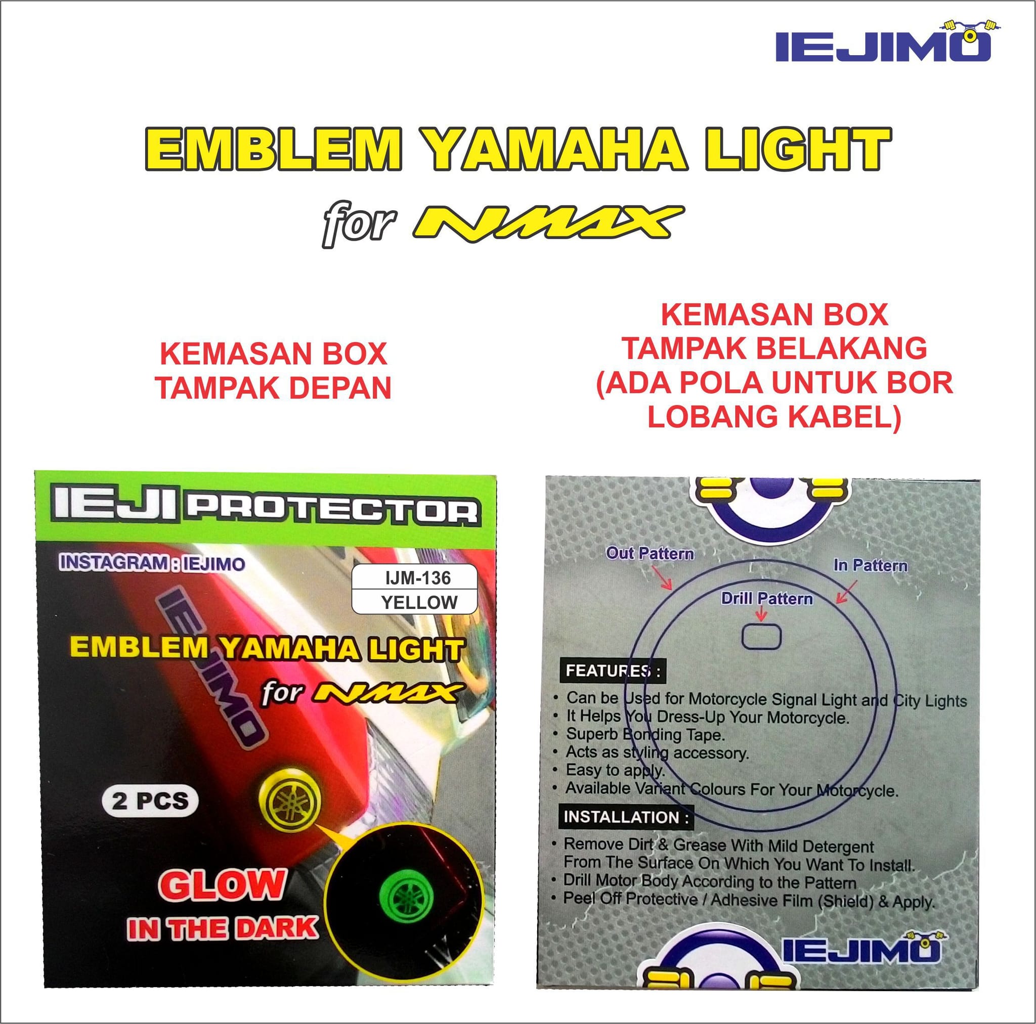 Jual Emblem Yamaha Led Emblem Yamaha Light Aksesoris Nmax