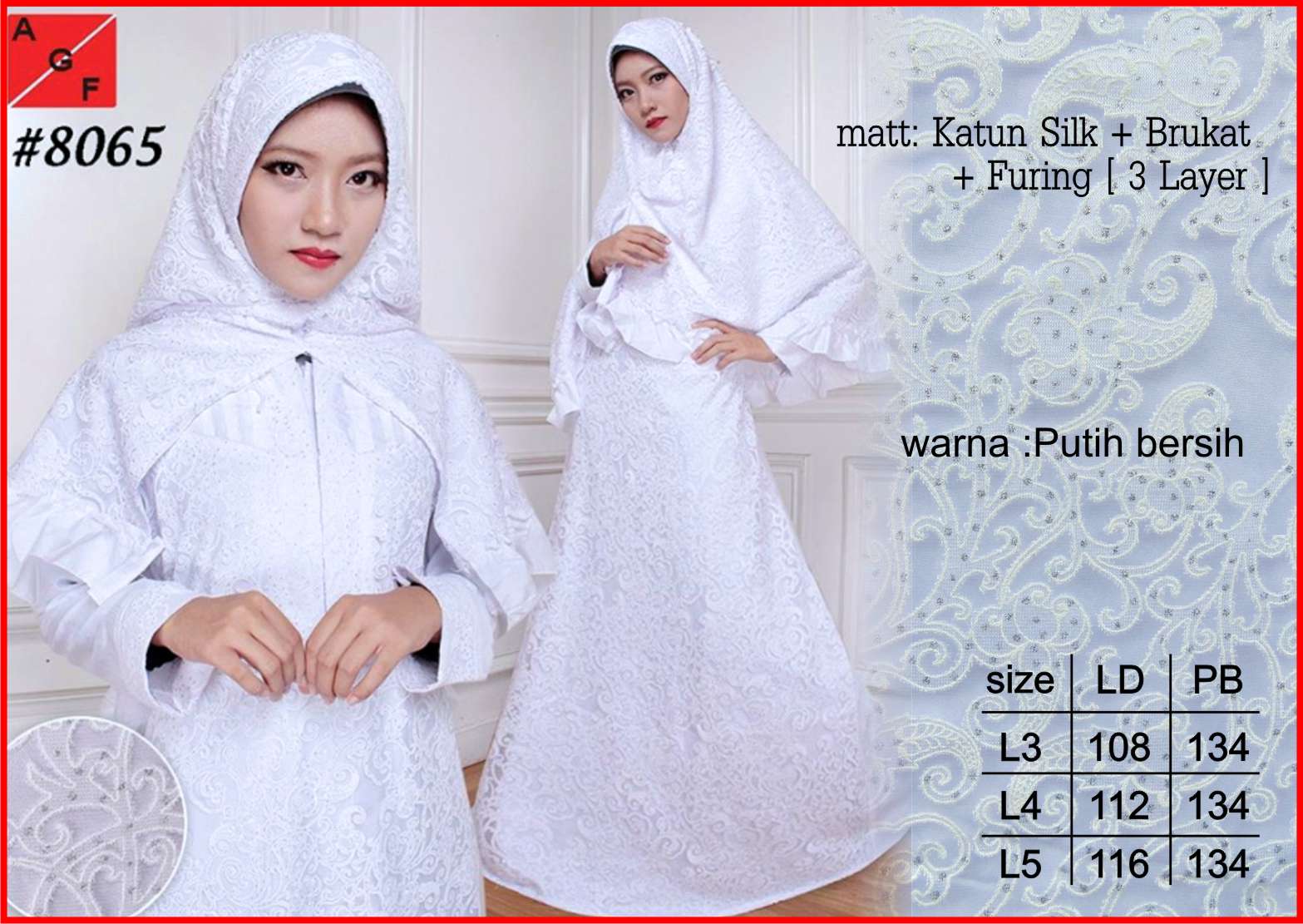 Jual Syari Putih JUMBO Premium Spesial Baju Gamis Pernikahan Umroh