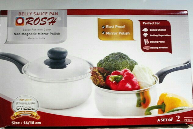 jual panci gagang belly sauce pan rosh stainless 2 in 1 agen perabot family jual panci gagang belly sauce pan rosh stainless 2 in 1 agen perabot family