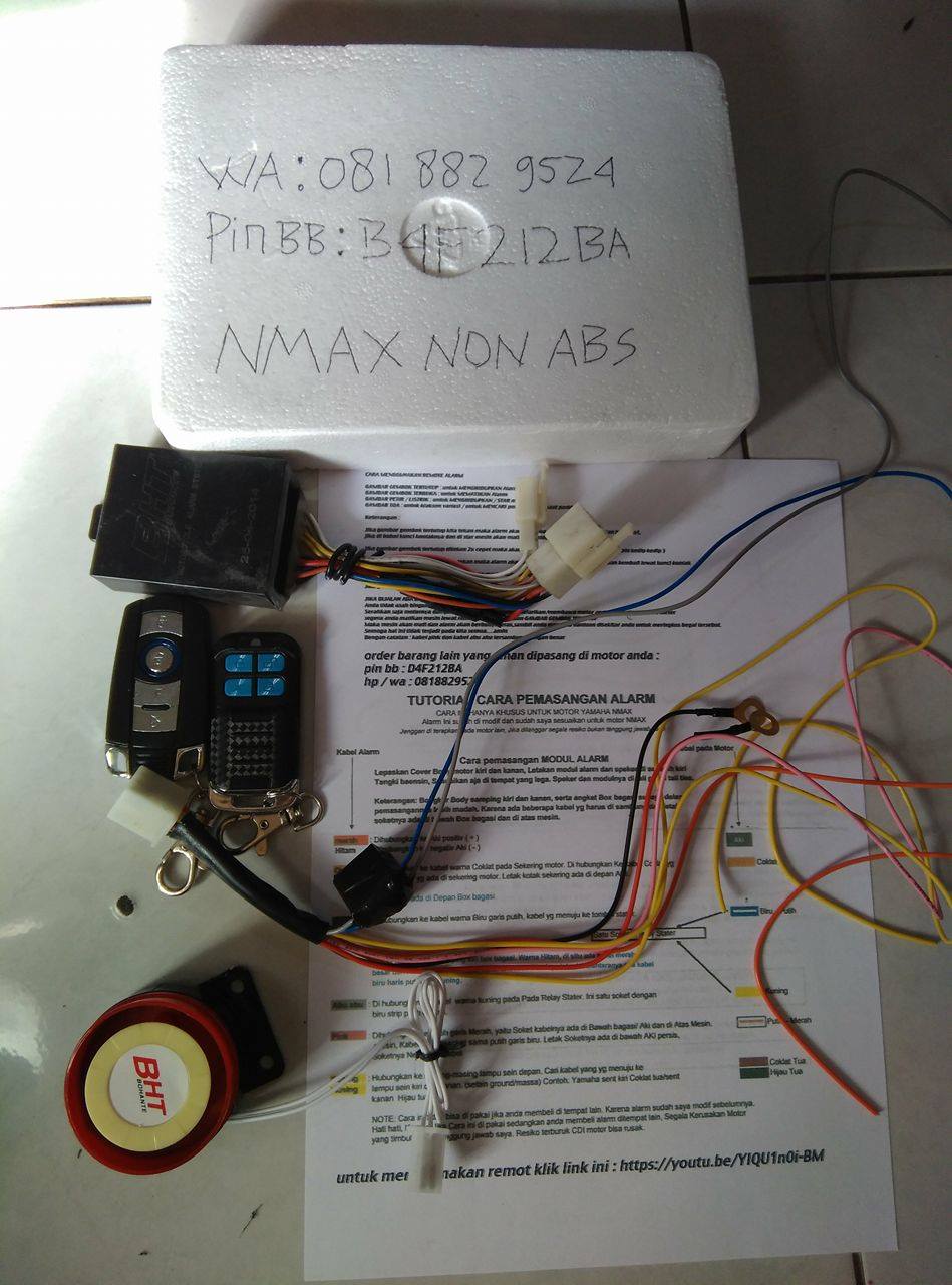 Jual Alarm Motor NMAX ABS DAN NON ABS Cara Pasang Bahasa