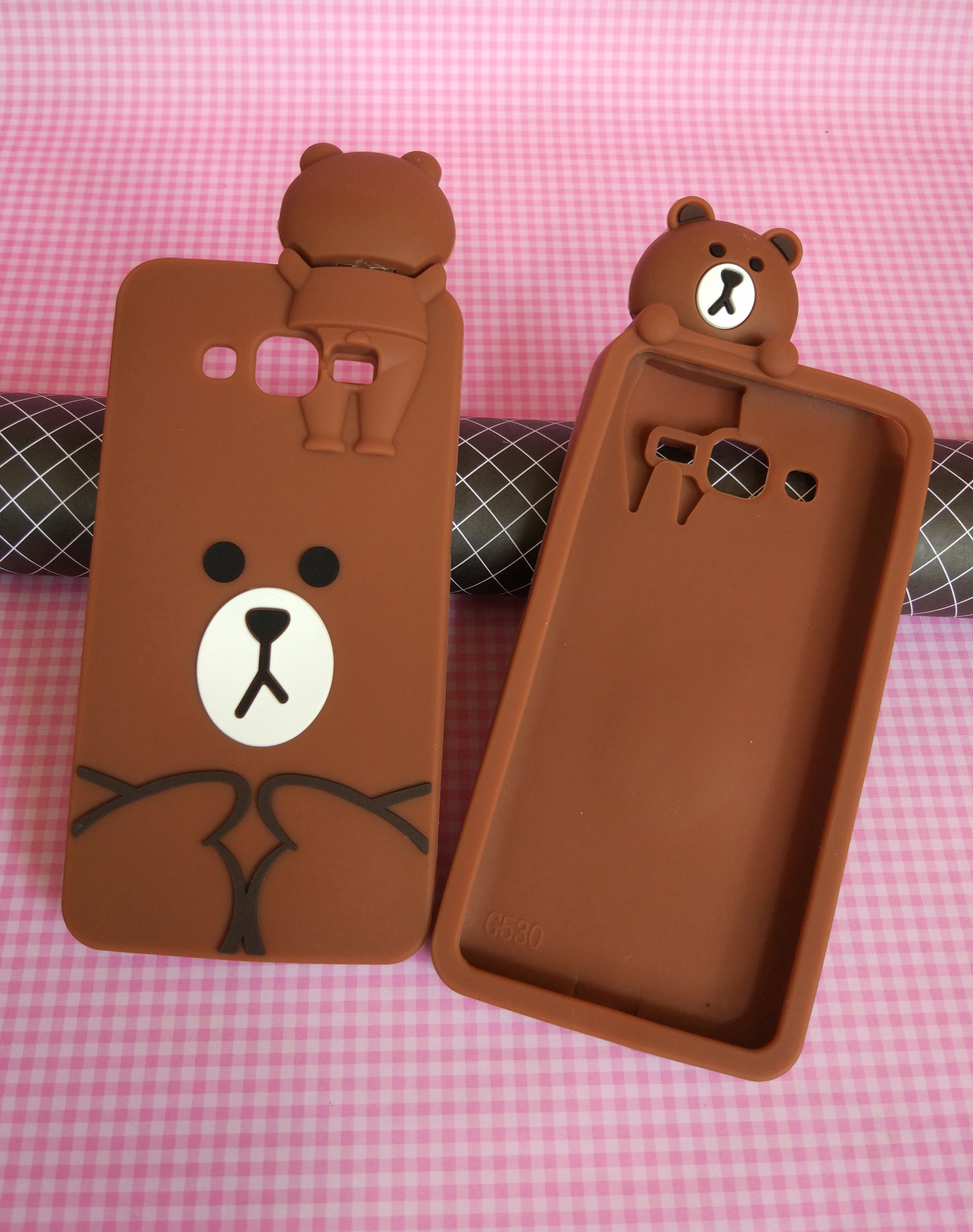 Samsung Galaxy J7 Prime Cute 3D Teddy Brown Soft Silicone Cover Case