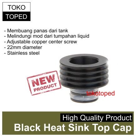 jual black heat sink top cap 510 drip tip rda vapor jual black heat sink top cap 510 drip tip rda vapor