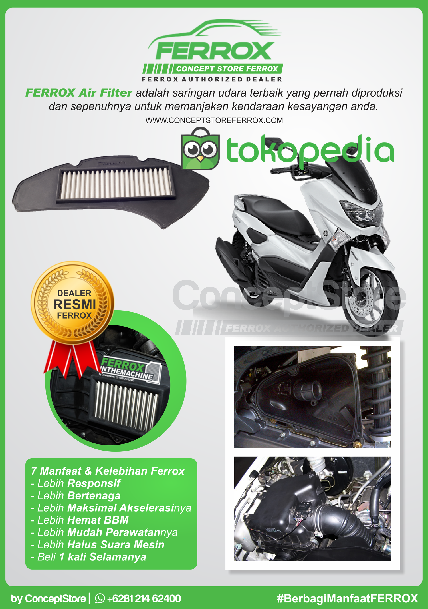 Jual FILTER UDARA FERROX YAMAHA NMAX Concept Store Ferrox