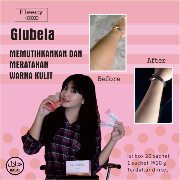 Fleecy Glubela Strawberry Powder Drink Original - Suplemen