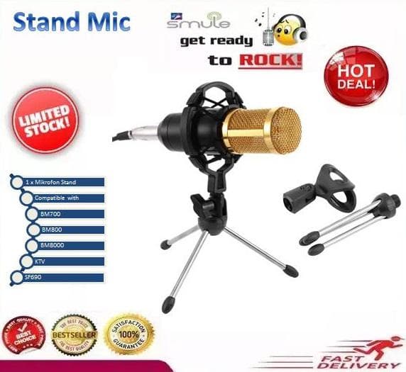 Tripod Stand Mic Microphone Mikrofon For Condensor BM700 BM800 SF666