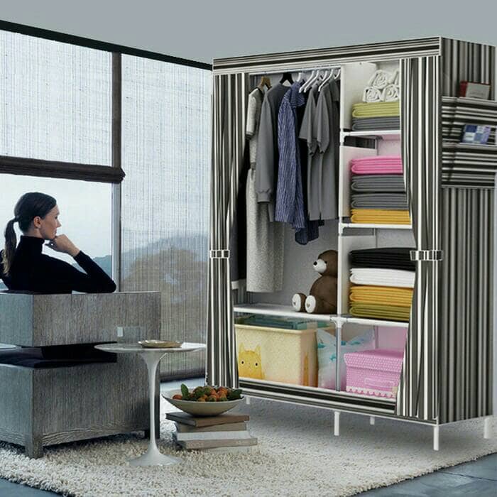 Lemari Rak Pakaian Furniture Penyimpanan Multifunction Wardrobe